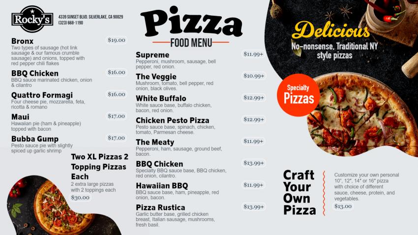 Editable Pizza Menu Template Design