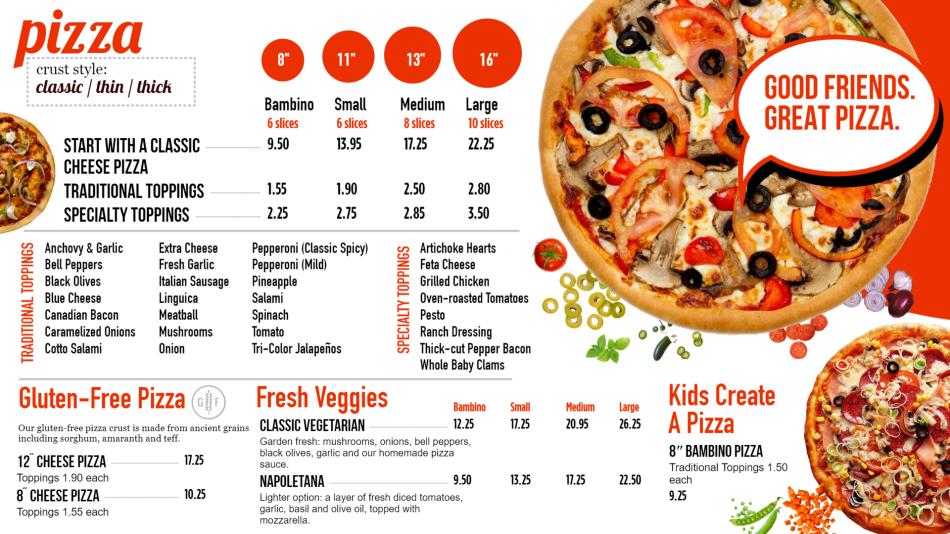 Editable Pizza Menu Template Design