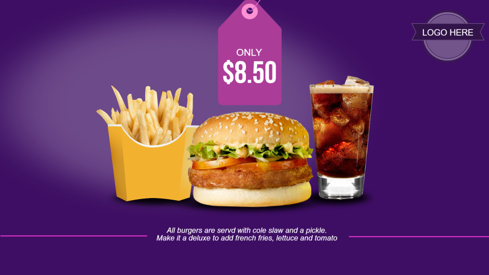 Fast food menu