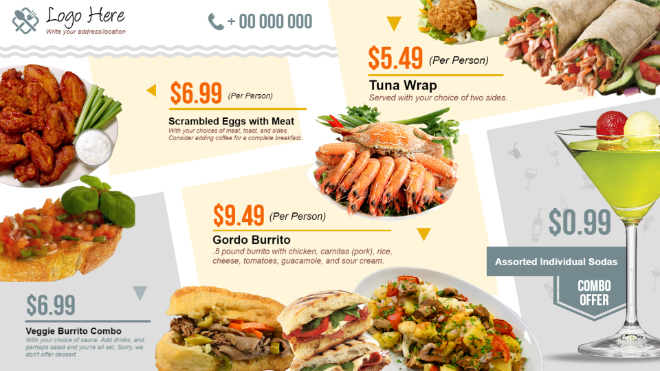 Restaurant menu boards