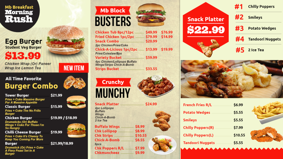 Restaurant signage menu template