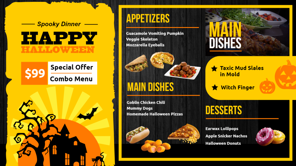 Halloween restaurant menu Halloween restaurant menu