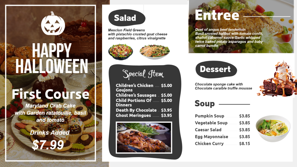 Halloween menu template Halloween menu template