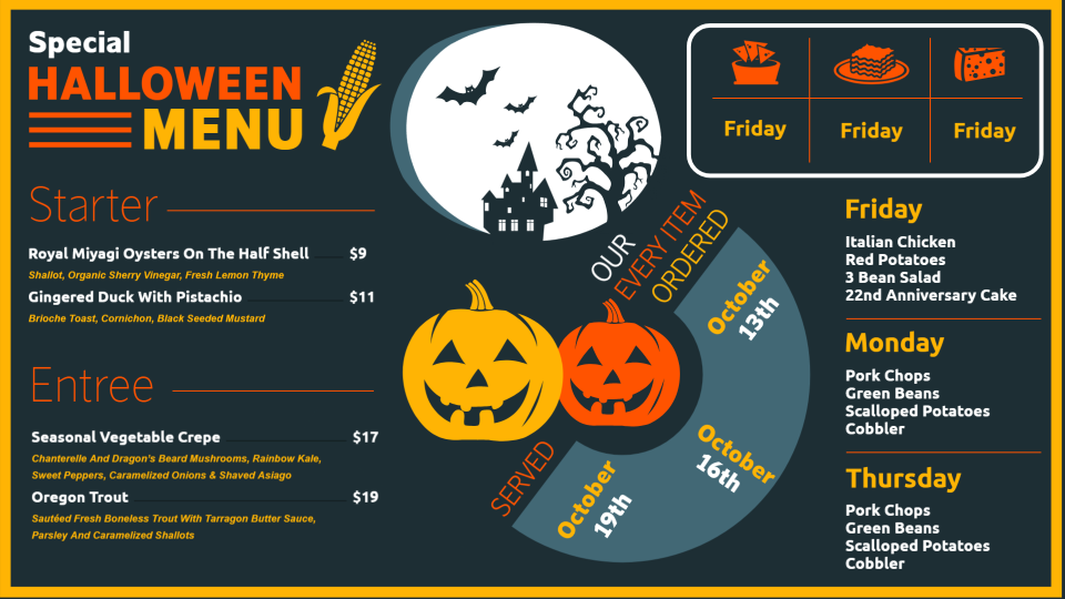 Restaurant halloween template Restaurant halloween template