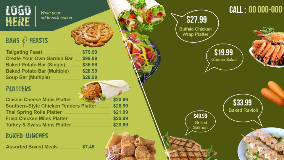 Takeaway menu
