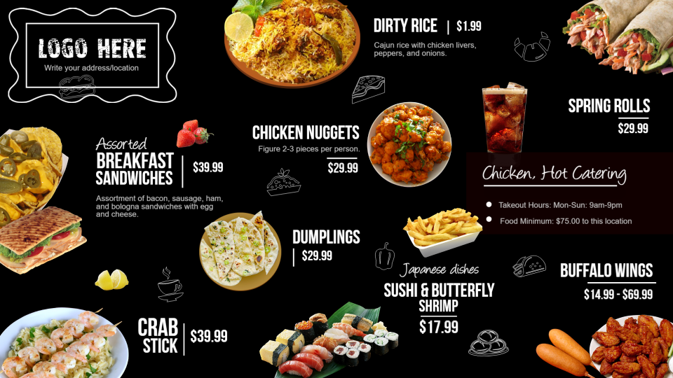 Chalk menu board