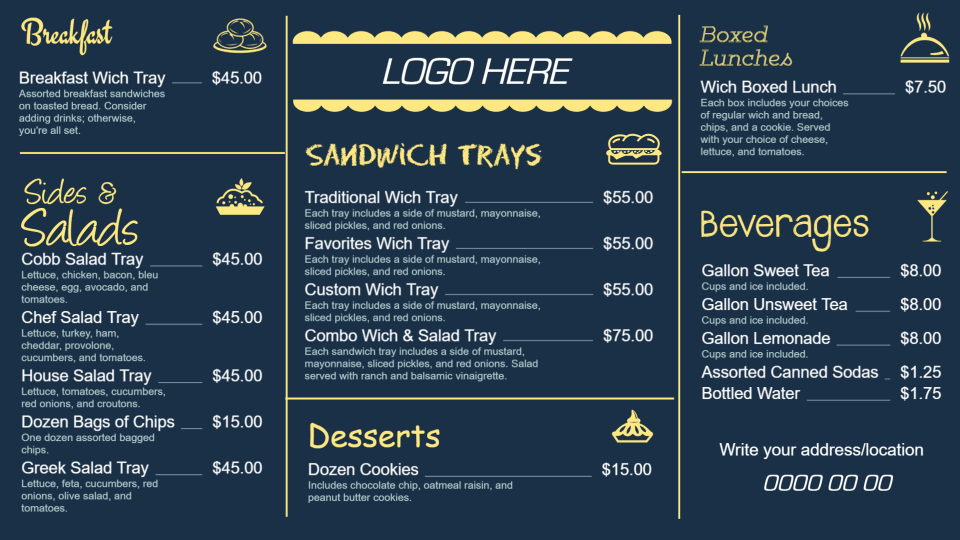 Restaurant menu design