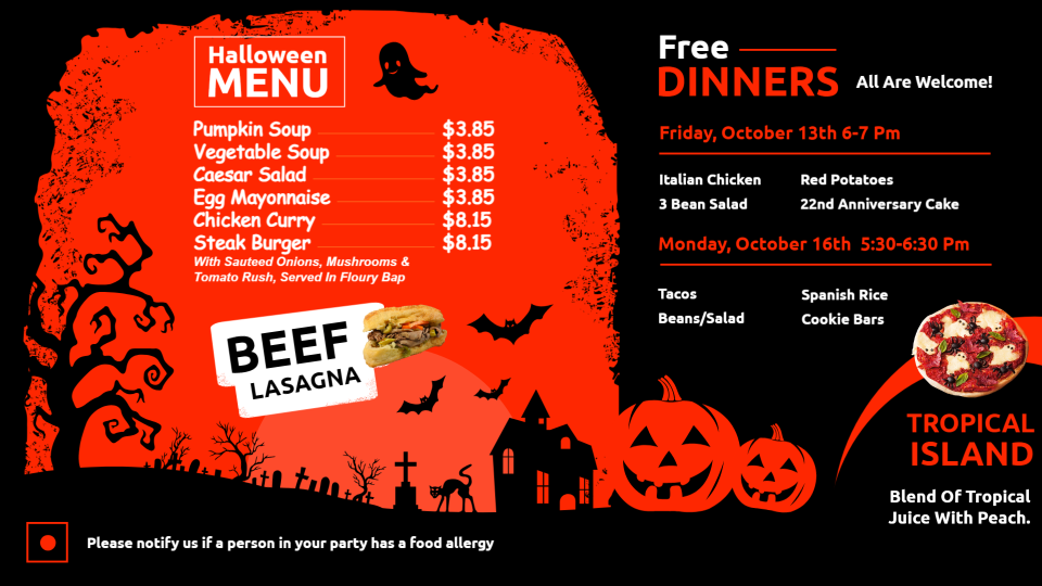 Halloween Menu Template Halloween Menu Template