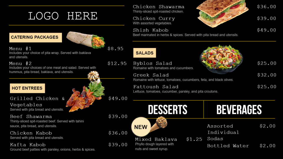Cafe menu Cafe menu