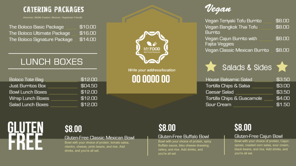 Restaurant menu templates