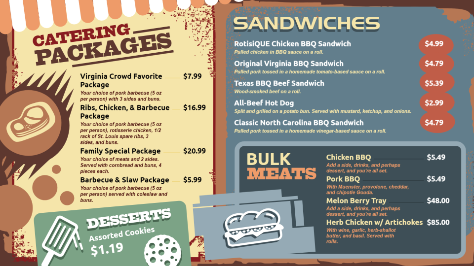 Cafe Vintage Menu