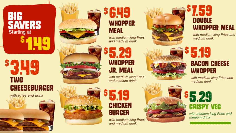 Only burger menu (offer)