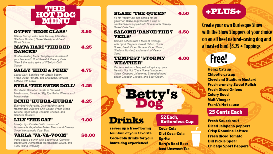 Stylish hot dog repeat background menu design
