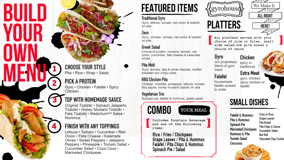 Gyro digital signage menuboard from dsmenu