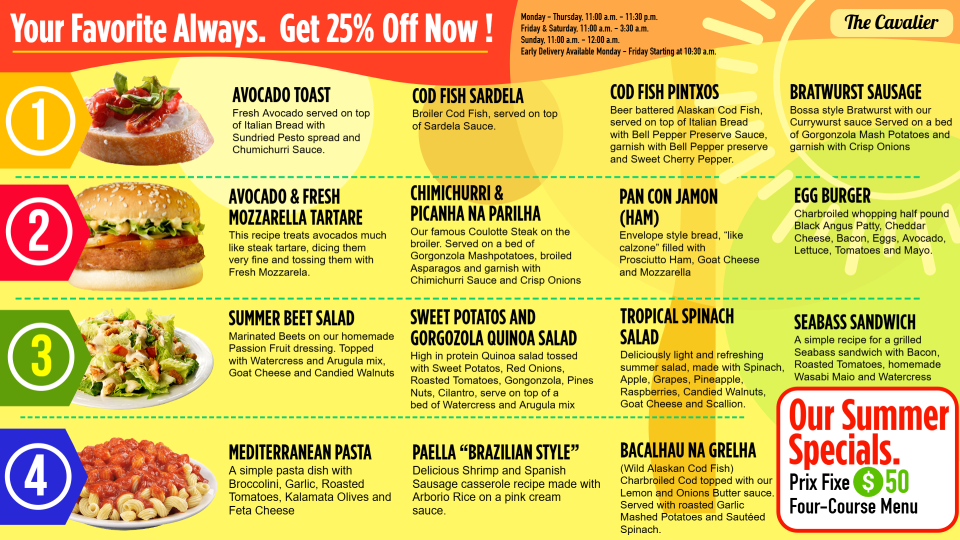 Summer Menu Board Design