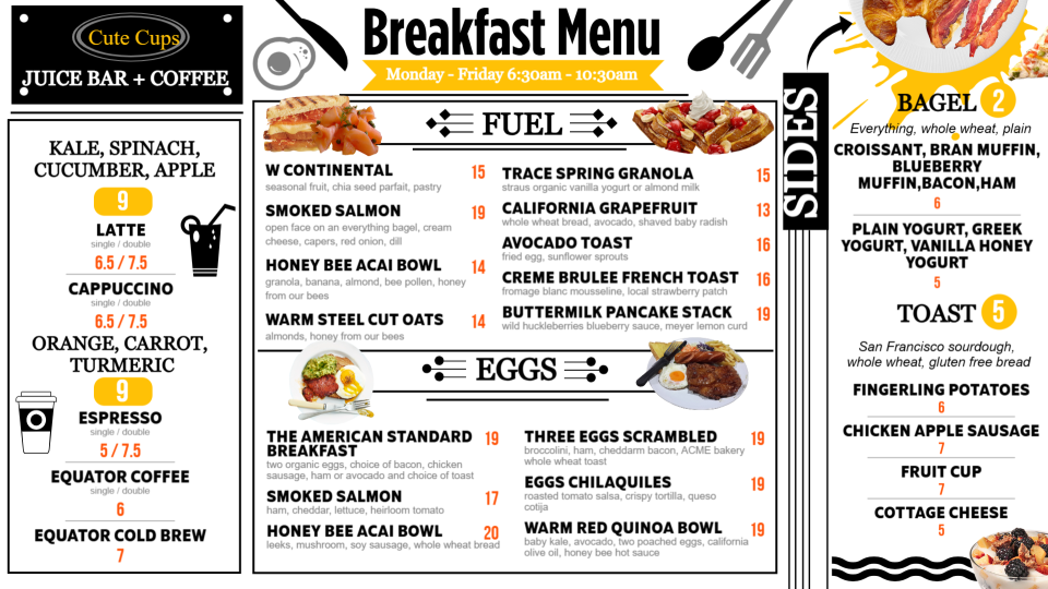 Breakfast Signage Menu
