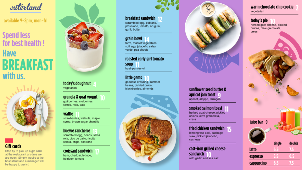 Breakfast Menu Template Breakfast Menu Template