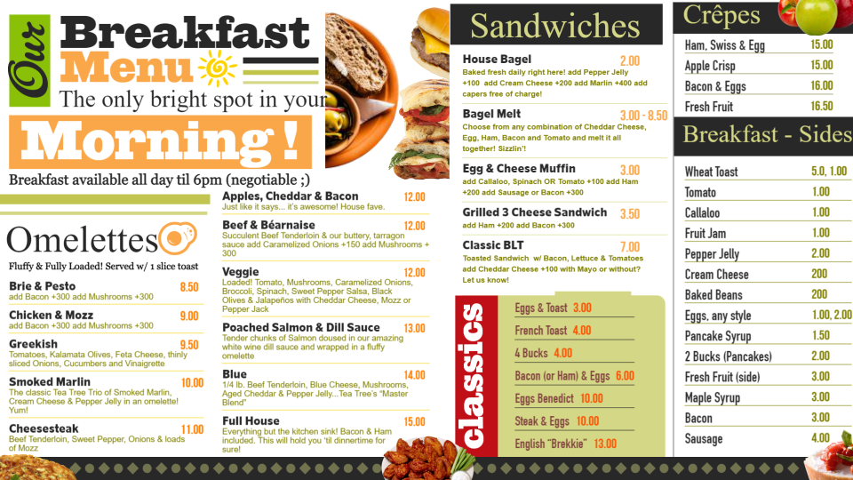 Breakfast Menu Board Design