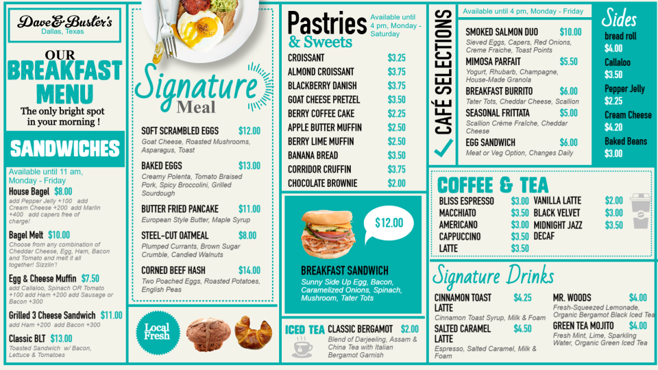 Breakfast Menu Design