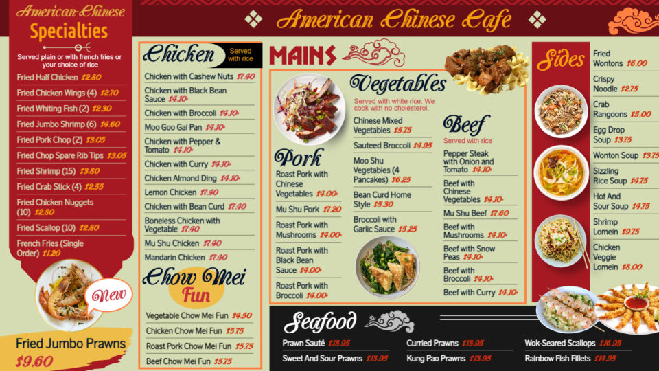 Chinese Menu Board Dsmenu