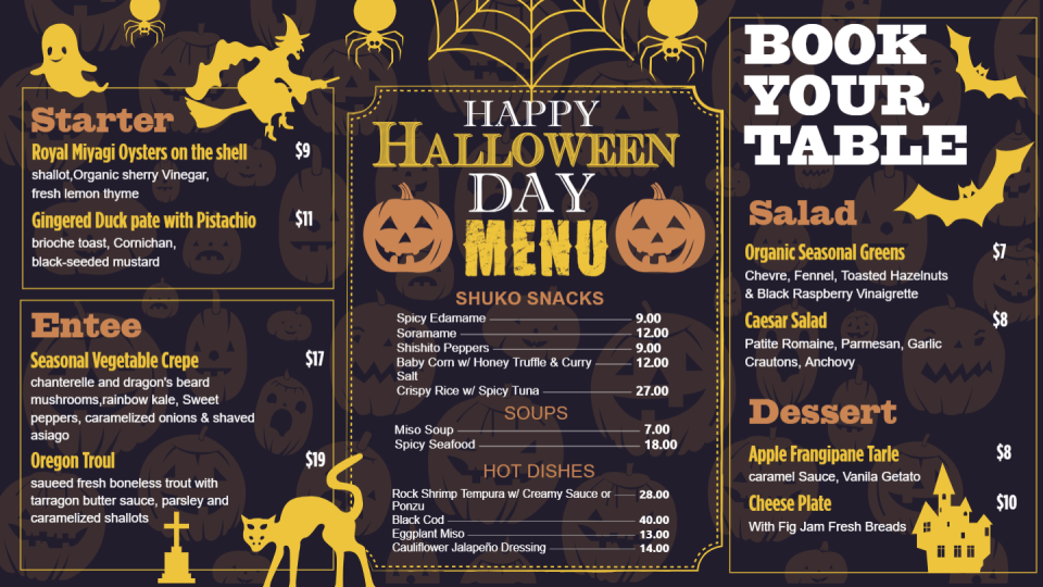 Halloween Menu Design Concept