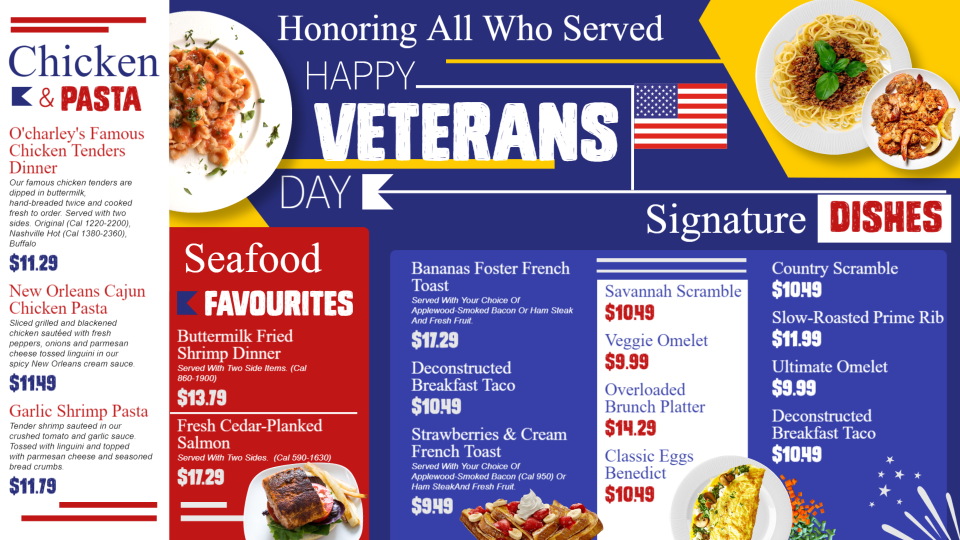 Veterans-day Menu style