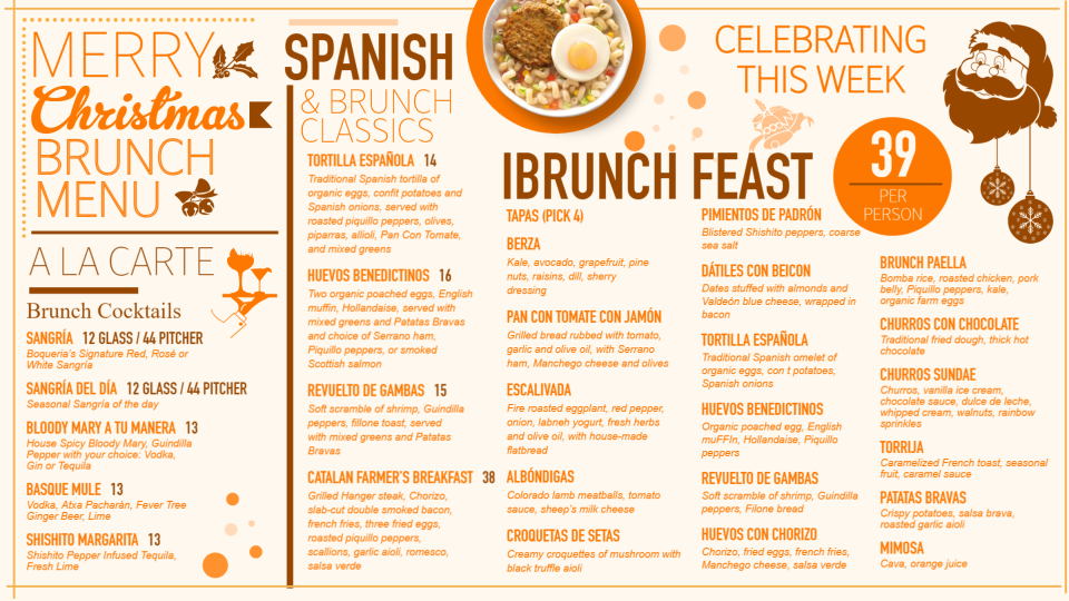 Xmas menu board design