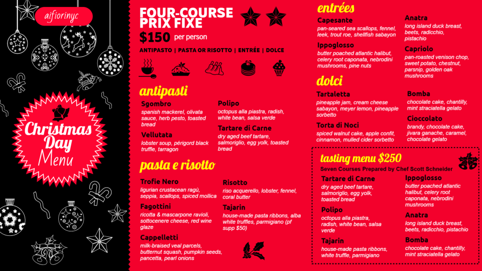 Dark Christmas Menu Dark Christmas Menu