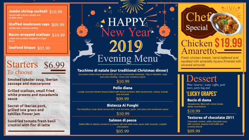 New Year Menu Design