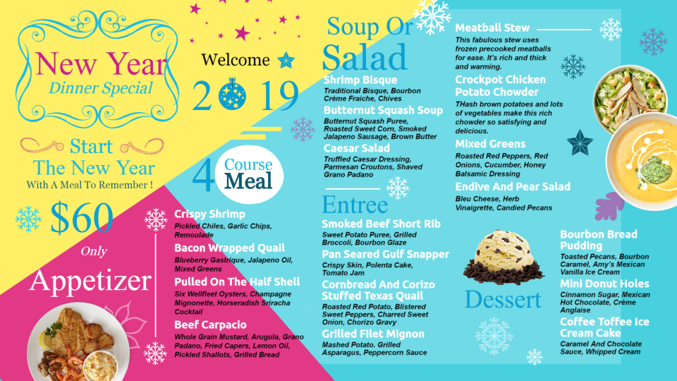 New year menu board Dsmenu
