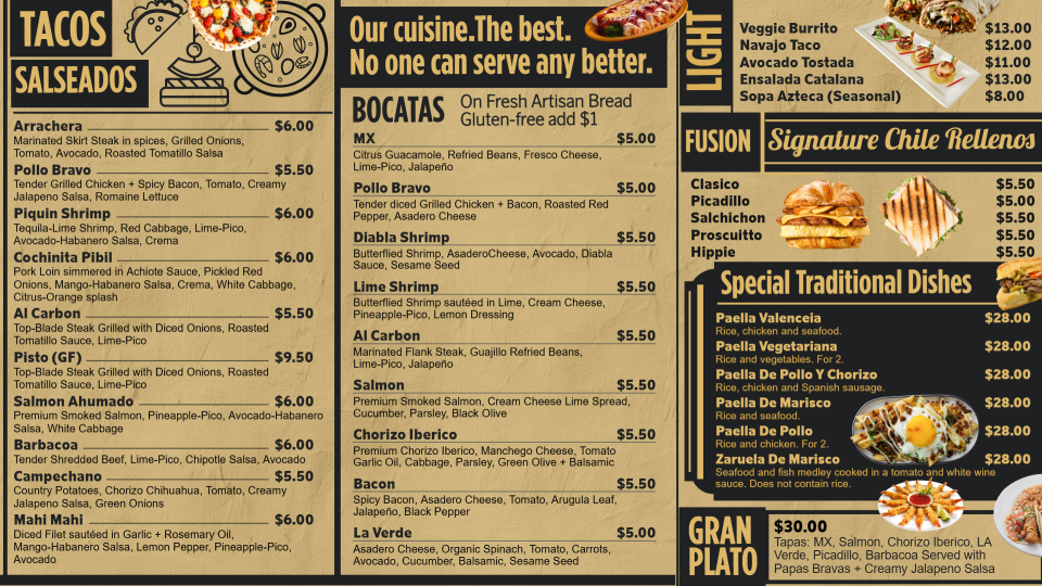 Spanish Tapas Menu Design