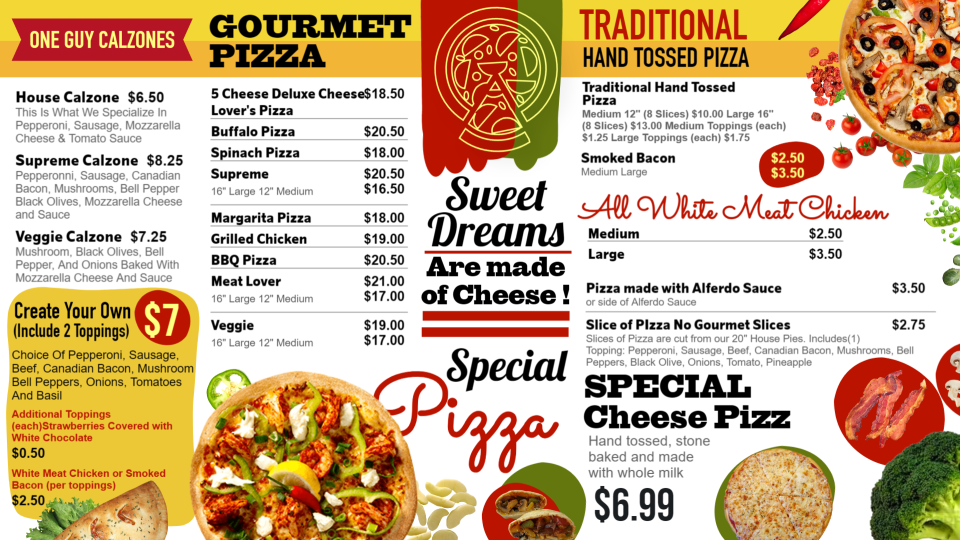 Pizza Menu Board Design Template