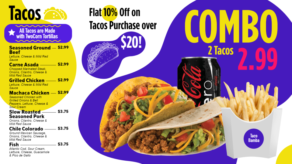 Combo Tacos Menu