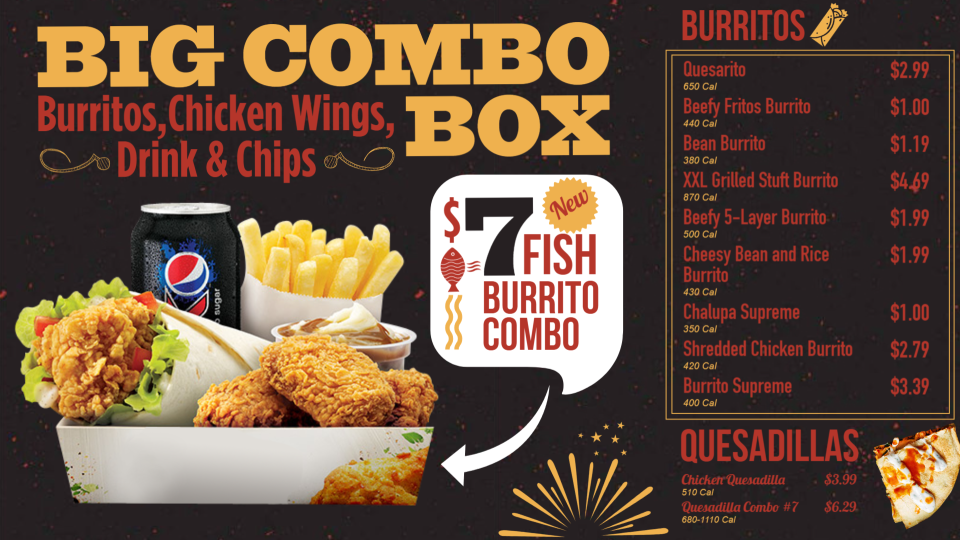 Combo Menu Board Combo Menu Board