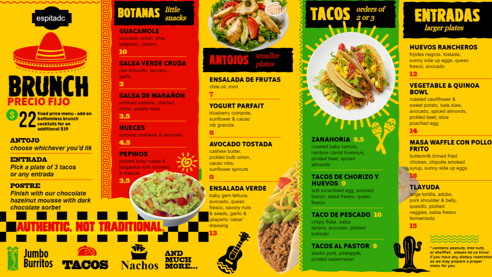 Mexican Brunch Menu Design
