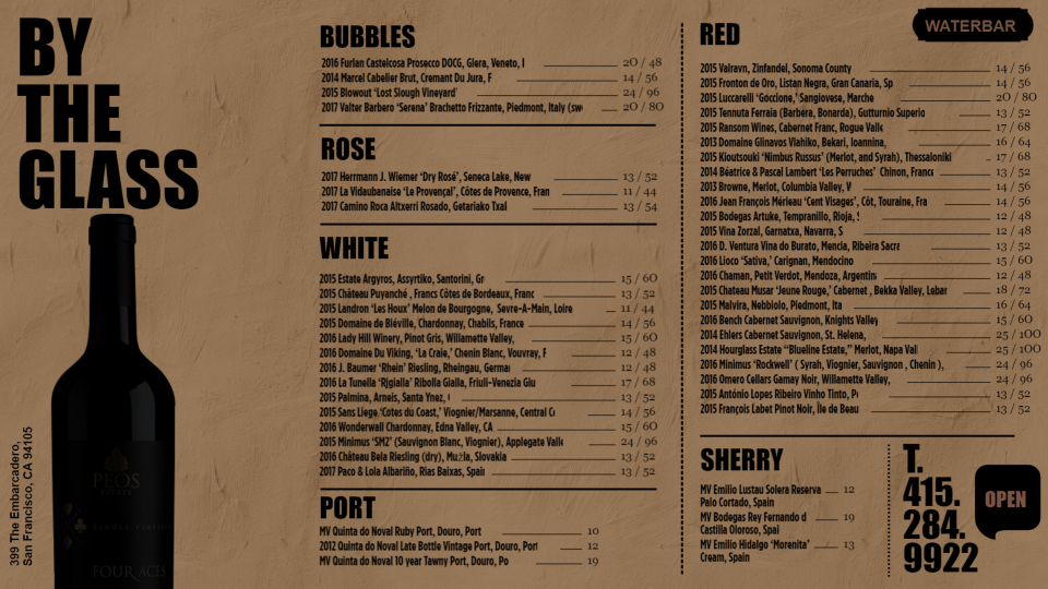 Bar and Drinks Menu Bar and Drinks Menu