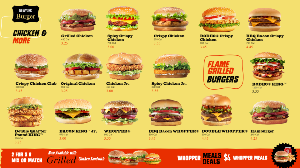 Burger Menu Design