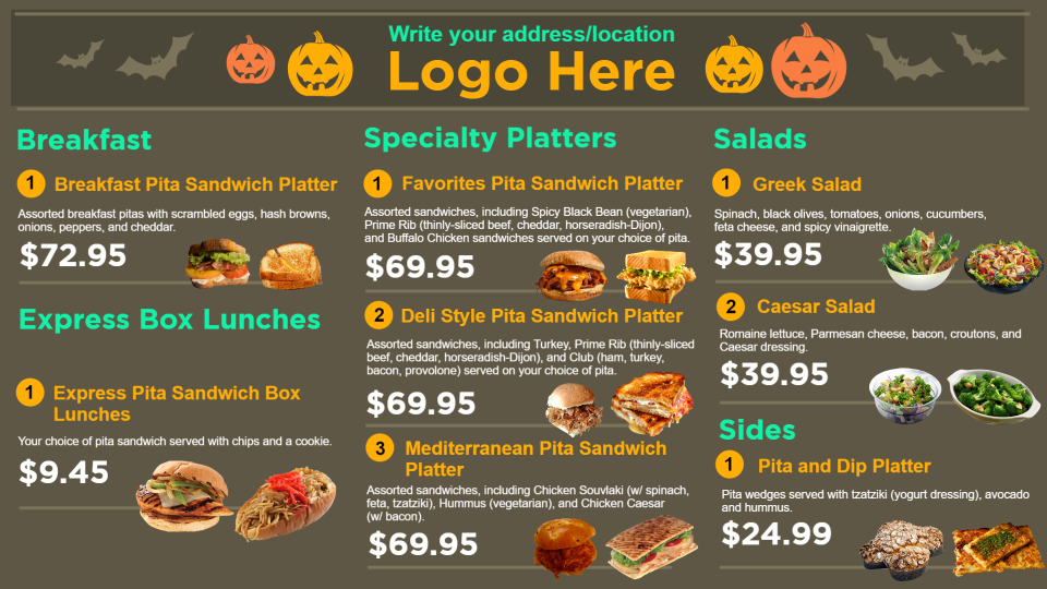 Restaurant menu templates