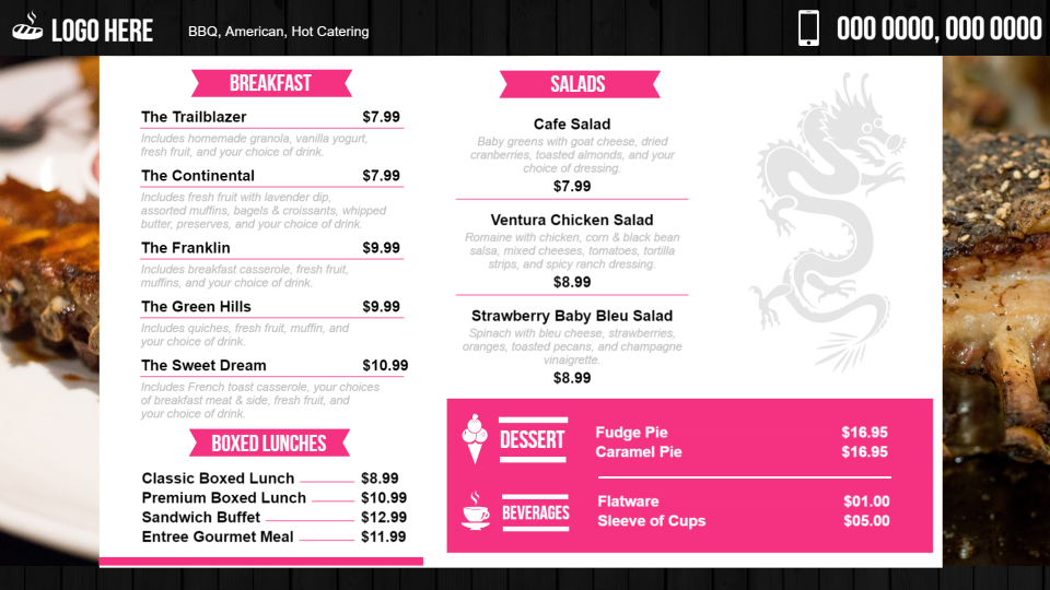 Restaurant menu boards Restaurant menu boards