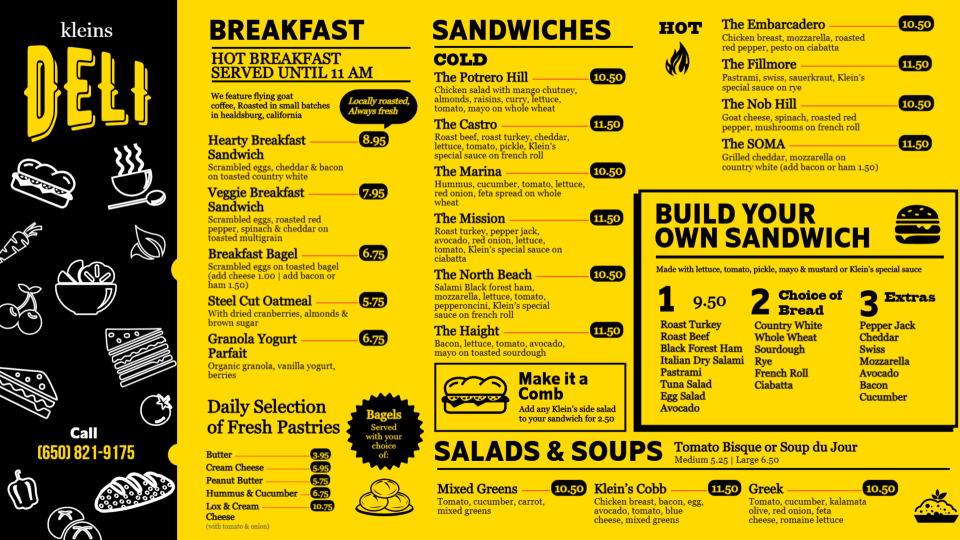 Deli Menu Design Concept