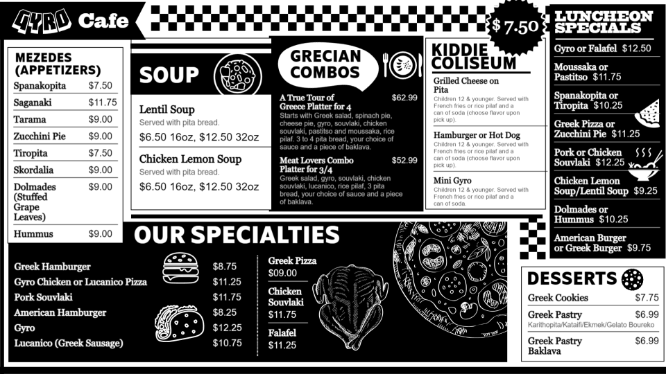 Gyro Menu Design idea