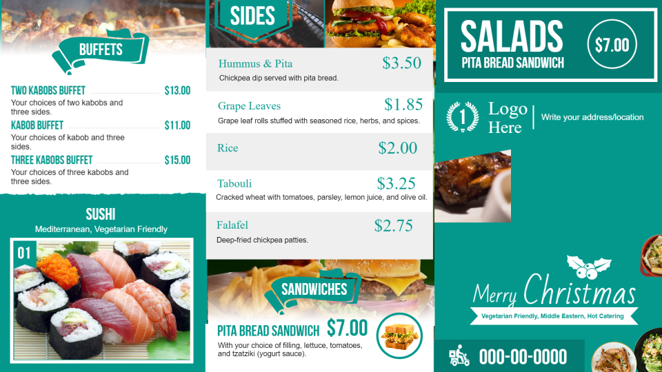 Bar and grill menu templates