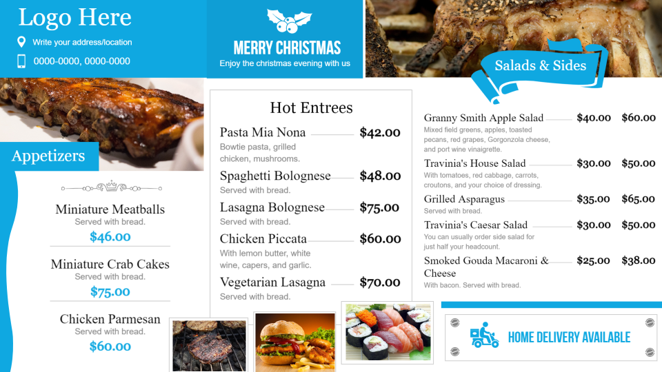 Bistro grill menu