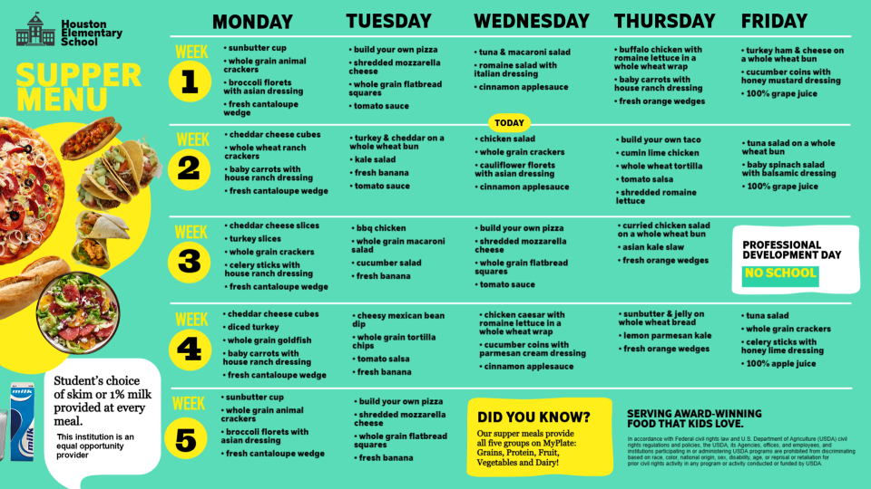 School Menu Design