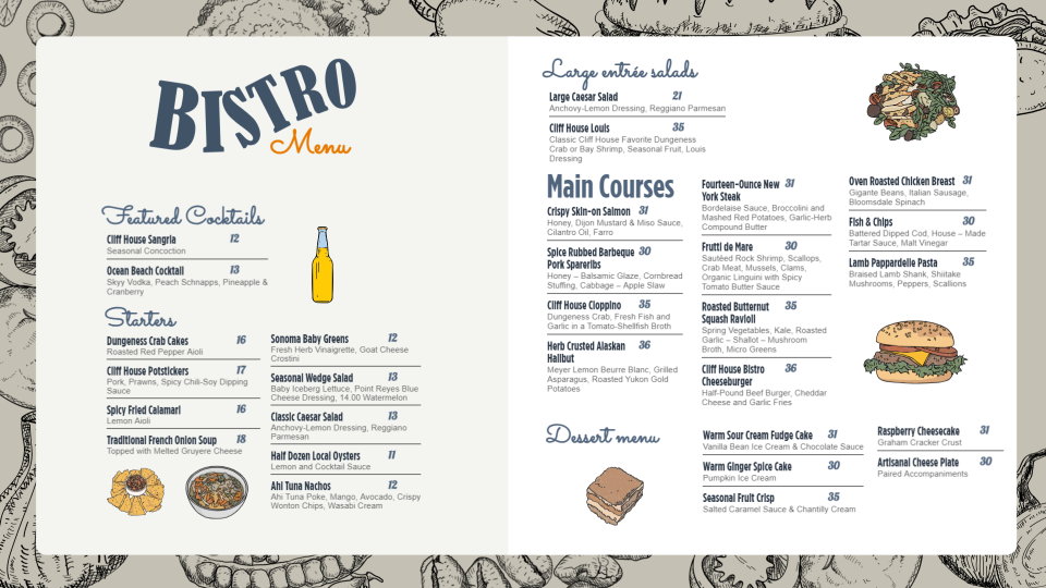 Bistro Menu Template Bistro Menu Template