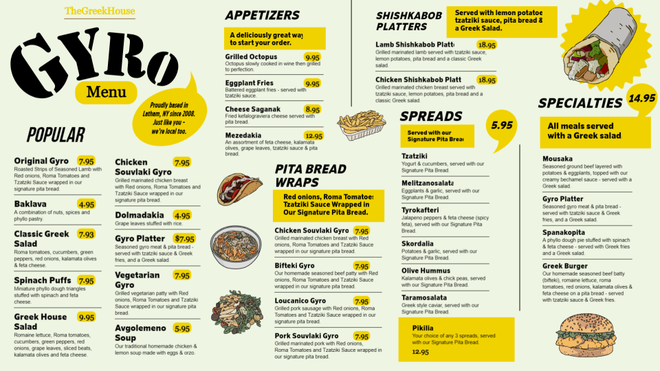 Gyro Menu Design Template