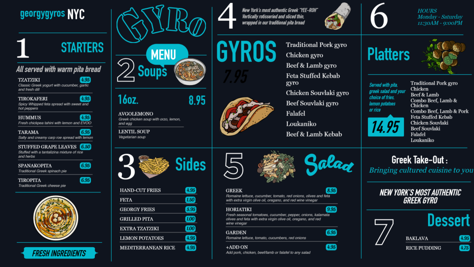 Gyro Menu Board Design