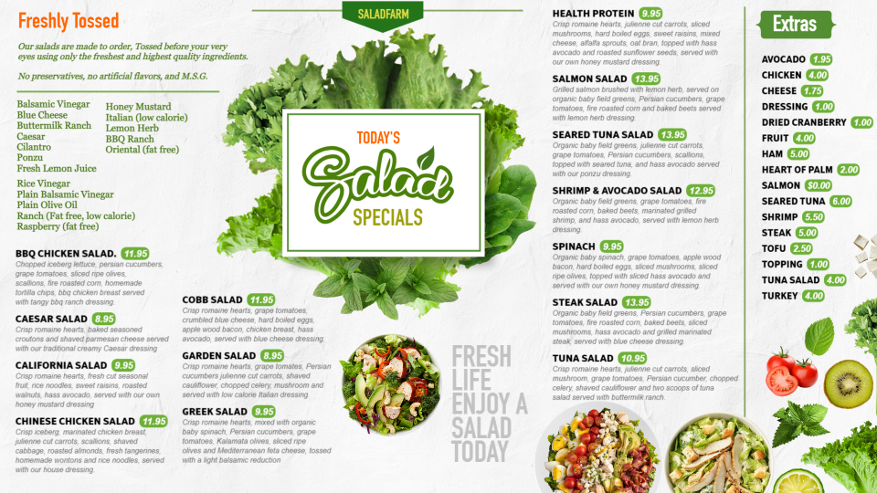 Best Salad Menu Design