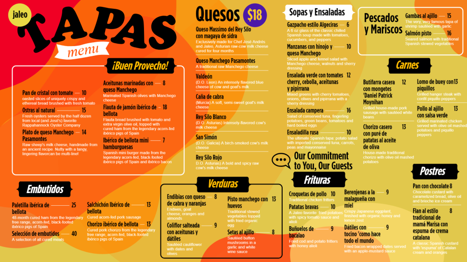 Tapas Menu Concept