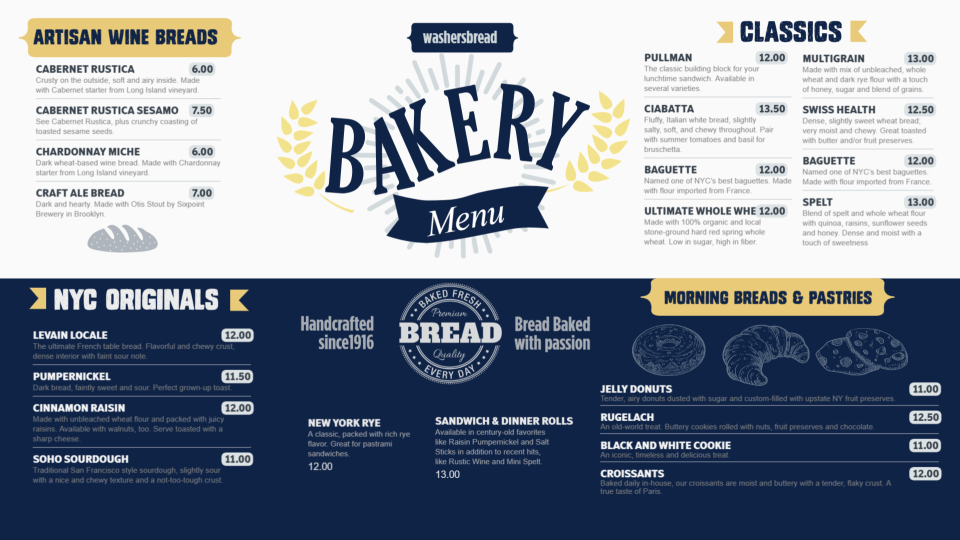 Bakery Menu Board Template